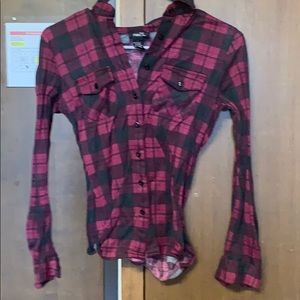 Maroon tight flannel